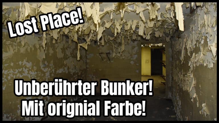 Lost Place Bunker mit bizarr blätternder und hängender Farbe - unberührter Luftschutzbunker! - B0149